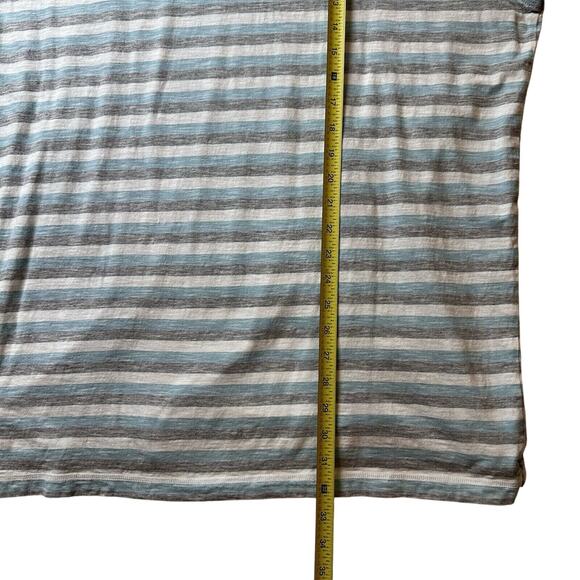 LINKSOUL Polo Shirt Mens 2XL Blue/Gray Horizontal Striped Golf Rugby - Picture 5 of 6